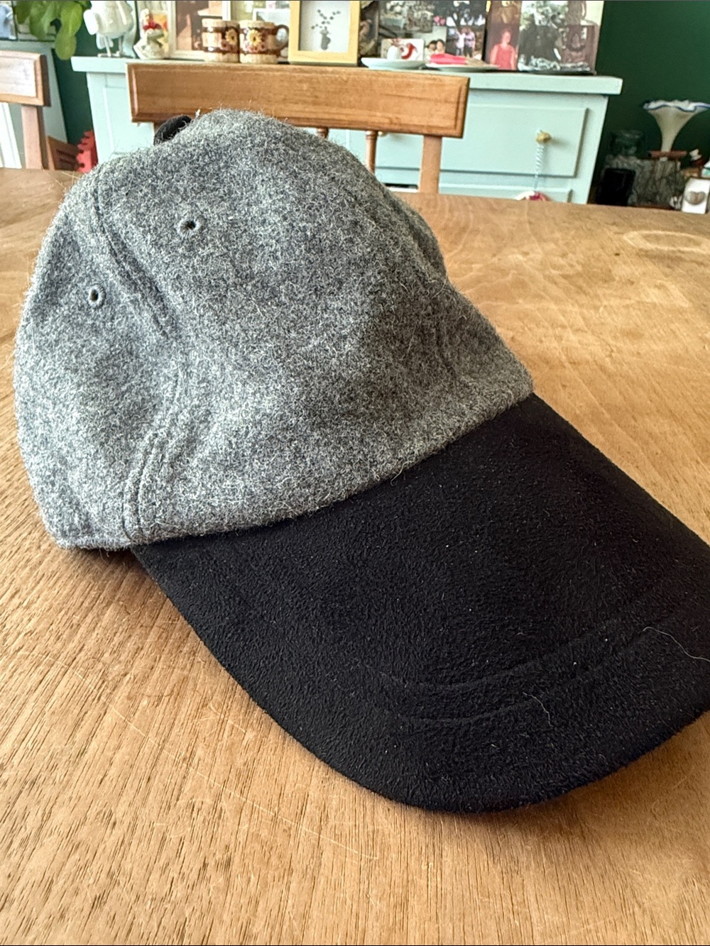 Express Wool Blend Gray & Black Two-Tone Baseball Cap Outdoor Neutral Winter